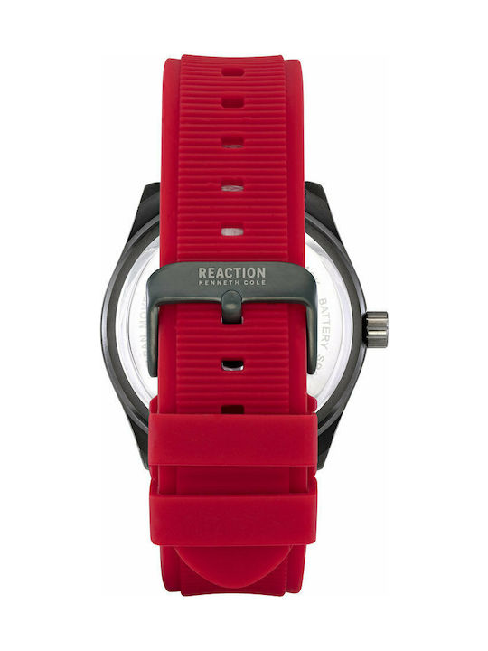 Kenneth Cole Watch Chronograph Battery with Red Rubber Strap RK50899003