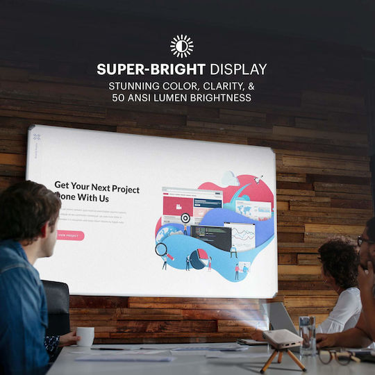 Kodak Luma 150 Mini Projektor DLP LED-Lampe mit Wi-Fi und Eingebauten Lautsprechern Weiß