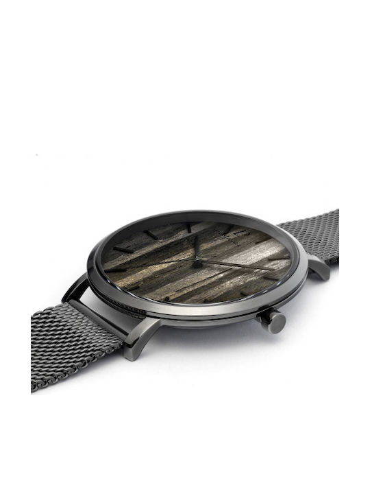Pierre Lannier Nature Ανδρικό Ρολόι 40mm Μπαταρίας με Μαύρο Μεταλλικό Μπρασελέ