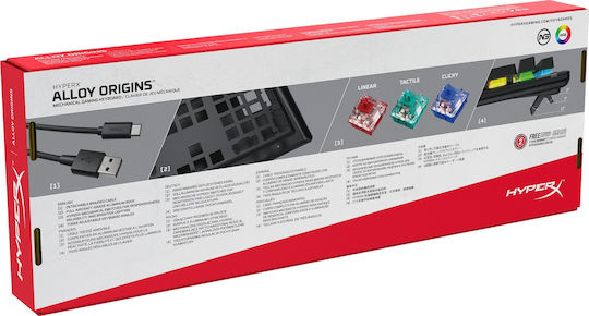 HyperX Alloy Origins Gaming Mechanische Tastatur mit HyperX Rot Schaltern und RGB-Beleuchtung (Englisch US)