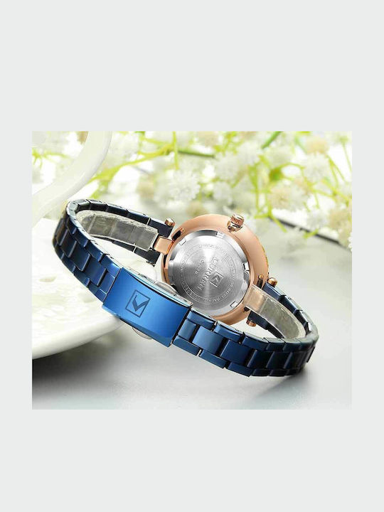 Curren Women's Watch with Blue Metal Bracelet