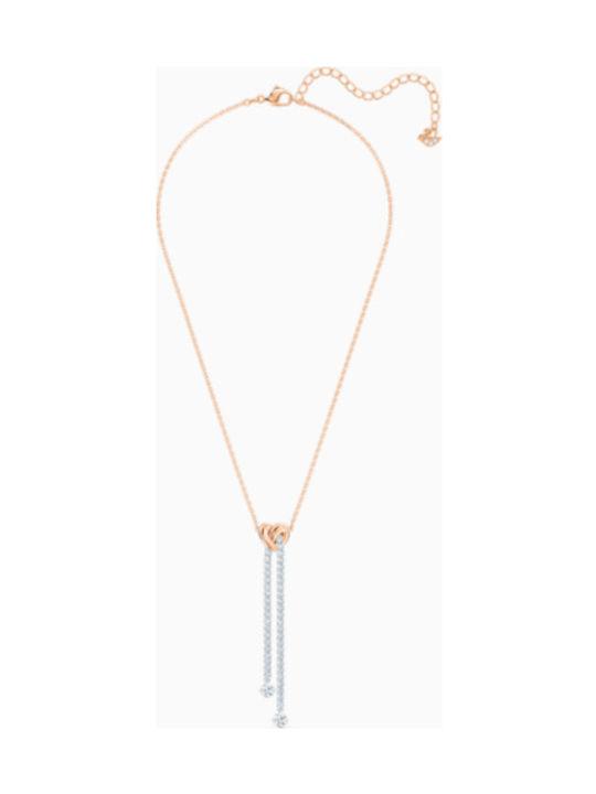 Swarovski Lifelong Heart Y Necklace with Rose Gold Plating