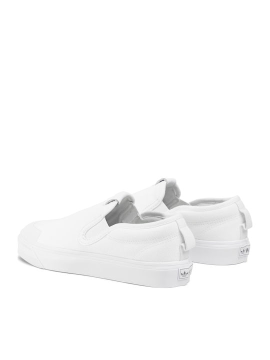 Nizza Stoff Herren Slip-Ons Cloud White