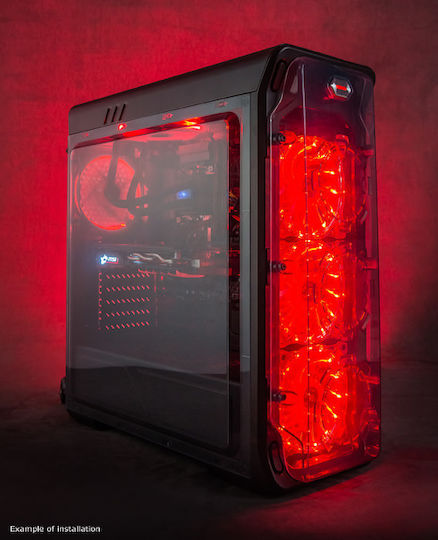 LC-Power Gaming 988 Midi Tower Κουτί Υπολογιστή με Πλαϊνό Παράθυρο Μαύρο