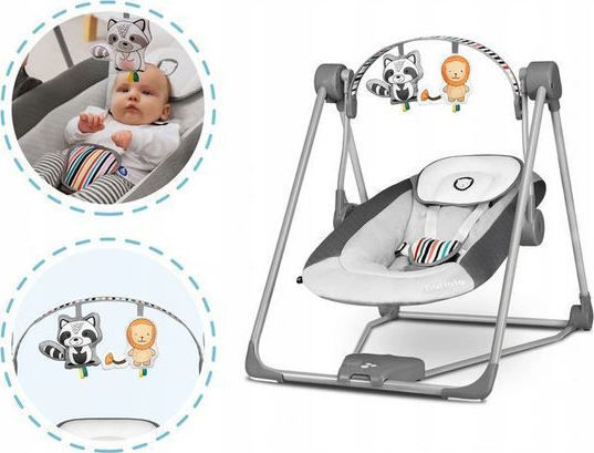 Lionelo Ηλεκτρικό Relax Μωρού Κούνια Otto με Μουσική Gray για Παιδί έως 9kg