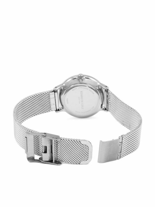 Kenneth Cole Γυναικείο Ρολόι 33mm Μπαταρίας με Ασημί Μεταλλικό Μπρασελέ
