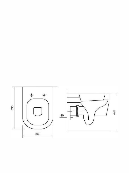 Orabella Tutto Evo Rimless Wall-Mounted Toilet Rimless with Slim Cover Soft Close White