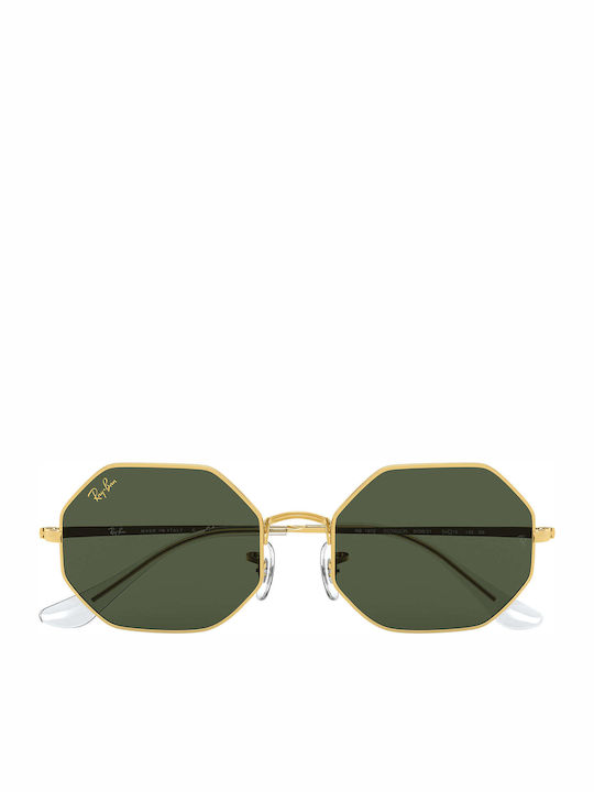 Ray Ban Octagon Unisex Sunglasses with Gold Metal Frame and Green Lens RB1972 919631