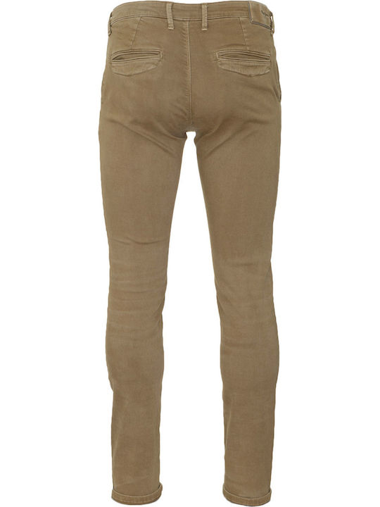 James Παντελόνι Chino Ελαστικό σε Slim Εφαρμογή Καφέ