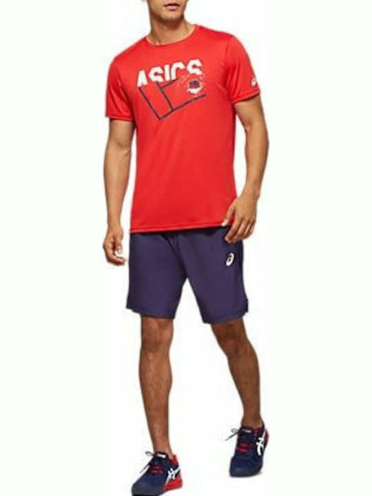 ASICS Practice Ανδρικό T-shirt Με Στάμπα Κόκκινο