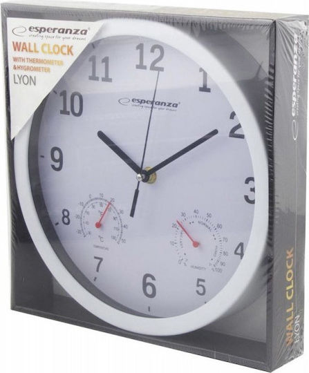 Esperanza Lyon Wall Clock Plastic Ø25cm Esperanza Lyon Wall Clock Plastic Ø25cm