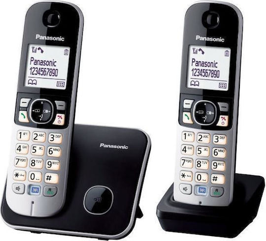 Panasonic KX-TG6812GB Ασύρματο Τηλέφωνο Duo Μαύρο