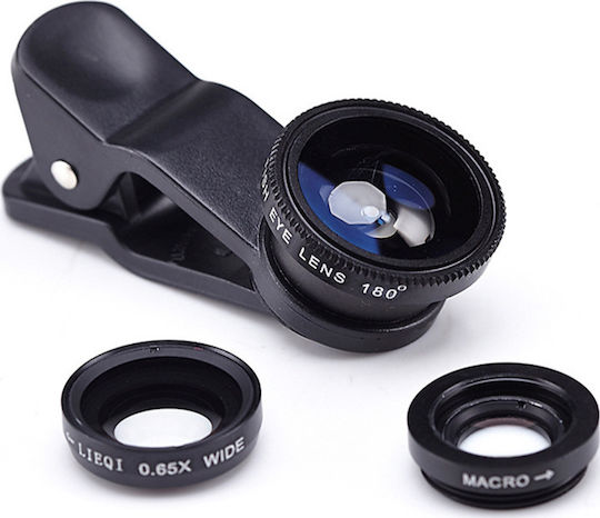Universal Phone Camera Lens Set Fisheye Macro Wide Angle 3 Pieces