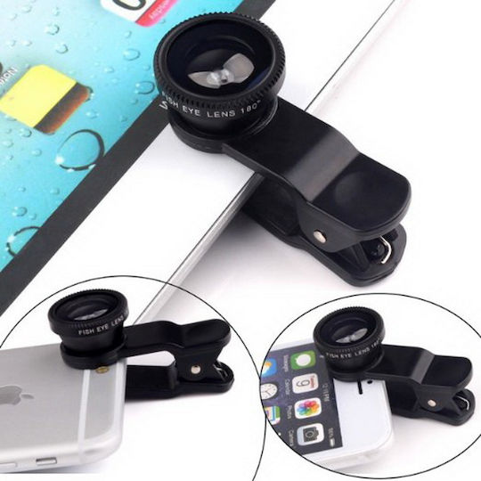 Universal Phone Camera Lens Set Fisheye Macro Wide Angle 3 Pieces