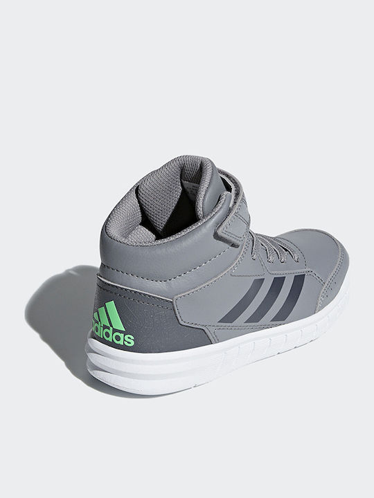 Altasport Mid EL Παιδικά Sneakers High με Σκρατς Grey Three / Grey Five / Shock Lime