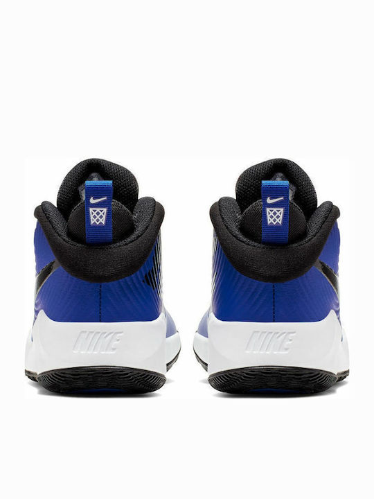 Hustle Team Hustle Kids Sports Shoes Basketball with Hoop & Loop Closure Game Royal / White / Black