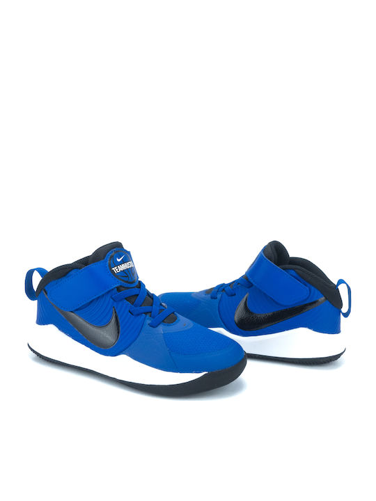 Hustle Team Hustle Kids Sports Shoes Basketball with Hoop & Loop Closure Game Royal / White / Black