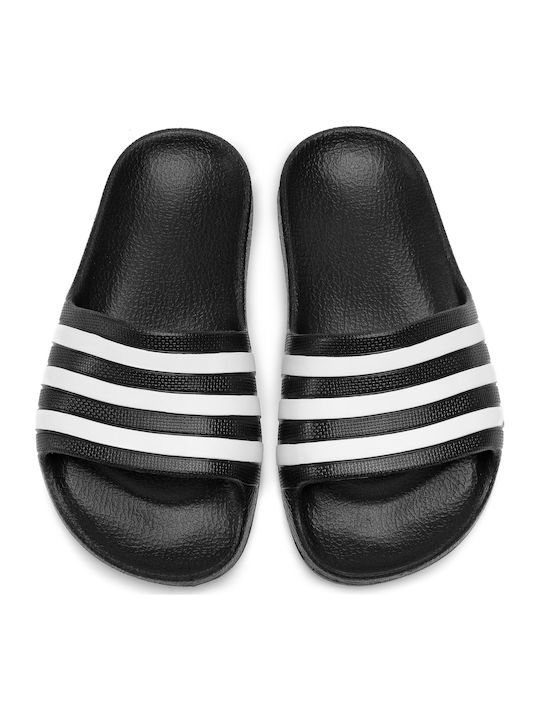 Kids' Slides Black Adilette Aqua
