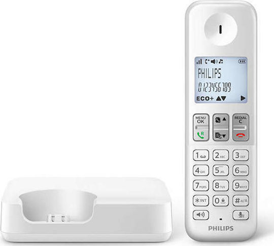 Philips D250 Cordless Phone with Greek Menu White