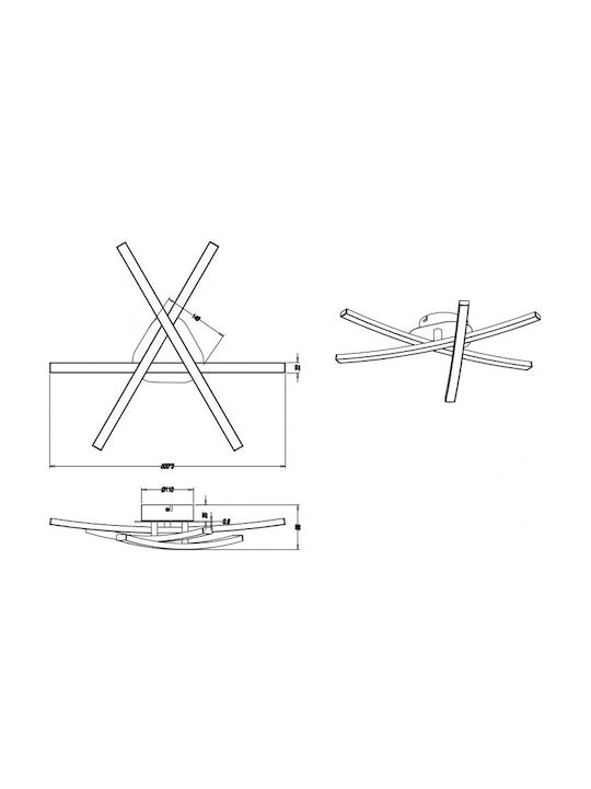 Trio Lighting Capella Modernă Metalică Plafonieră de tavan cu LED Integrat 50buc Argint