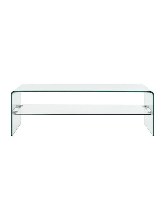 Rectangular Coffee Table Glass Transparent L98xW45xH31cm.