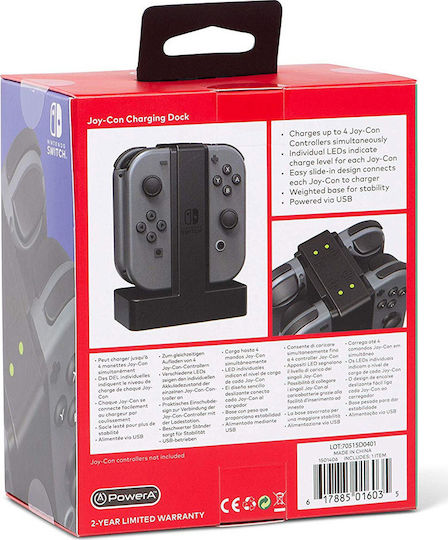 PowerA Joy-Con Charging Dock Βάση για 4 χειριστήρια Switch Πράσινη