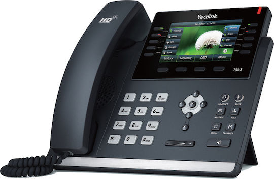 Yealink SIP-T46S Ενσύρματο Τηλέφωνο IP 16 γραμμών Μαύρο