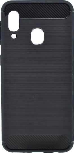 Hurtel Carbon Back Cover Σιλικόνης Μαύρο (Galaxy A20e)