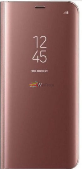 Hurtel Clear View Book Πλαστικό Ροζ Χρυσό (Redmi Note 8 Pro)