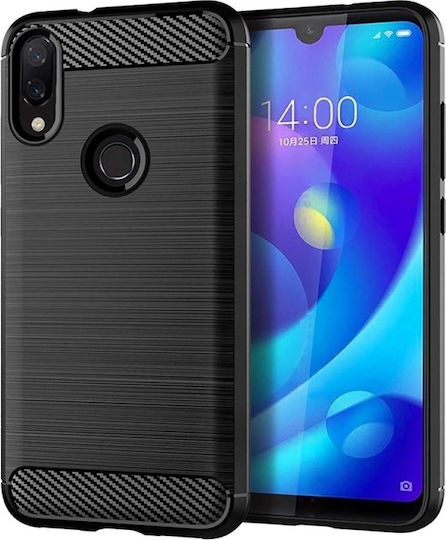 Hurtel Carbon Fiber Задна корица Силикон Черен (Redmi Note 7 / 7 Pro)