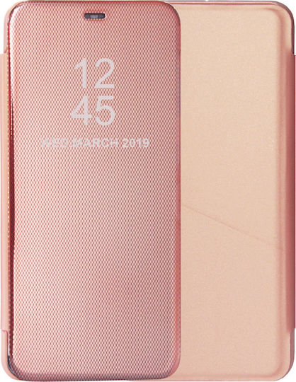 Clear View Book Πλαστικό Ροζ Χρυσό (Redmi 7)