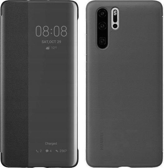 Huawei SMART VIEW Buchen Sie Synthetisches Leder Schwarz (Huawei P30)