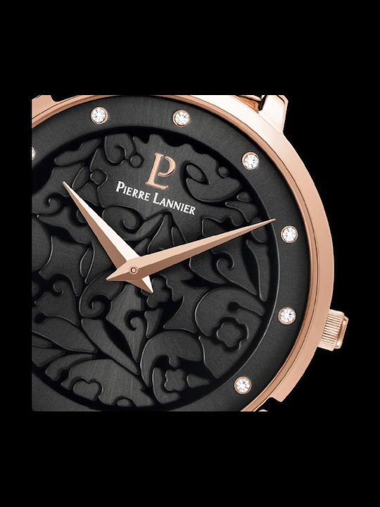 Pierre Lannier Eolia Crystals Damen Uhr mit Rose Gold Metallarmband