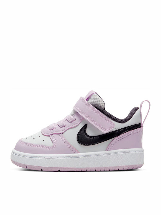 Court Court Borough Low 2 Kids Sports Shoes Basketball with Hoop & Loop Closure Pink