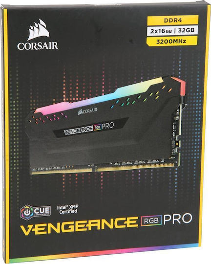 Corsair Vengeance RGB Pro 32GB DDR4 RAM cu 2 module (2x16GB) și