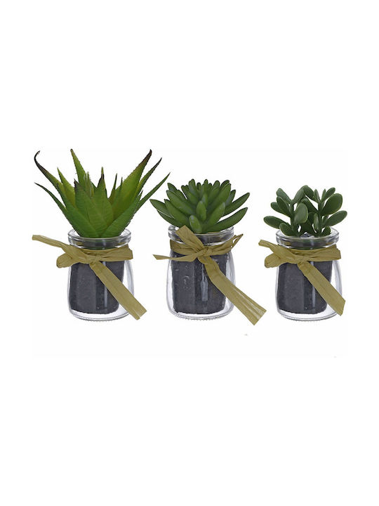 Inart Plantă Artificială în Ghiveci Mic Cactus Green 13cm 1buc