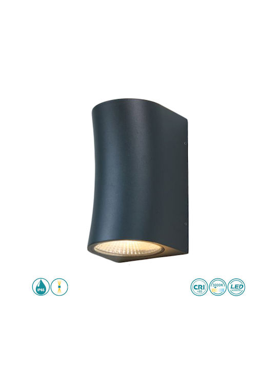 Sun Light Wall-Mounted Outdoor Ceiling Light LED IP65 5W with Warm White Light Double Beam 9.5x20εκ.