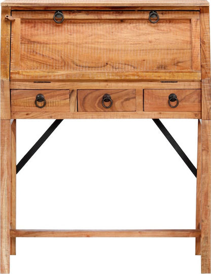 Secretar De Birou Din Lemn Masiv Bej 107x40x90cm