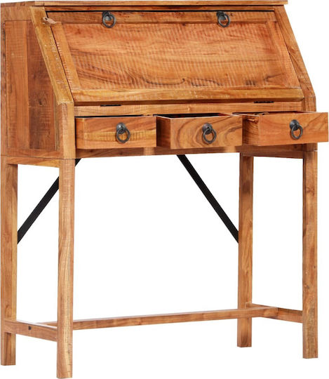 Secretar De Birou Din Lemn Masiv Bej 107x40x90cm