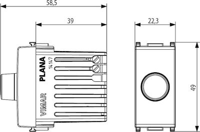 Vimar Recessed Simple Front Dimmer Switch Rotary 500W White