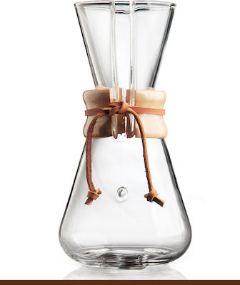 Chemex Three Cup Classic Pour Over Set Glass Transparent