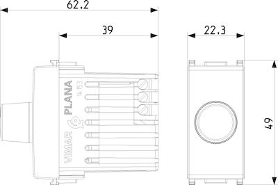 Vimar Recessed Simple Front Dimmer Switch Rotary 500W White