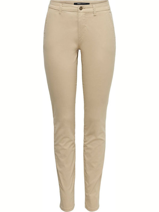 Damen Chino Hose Beige