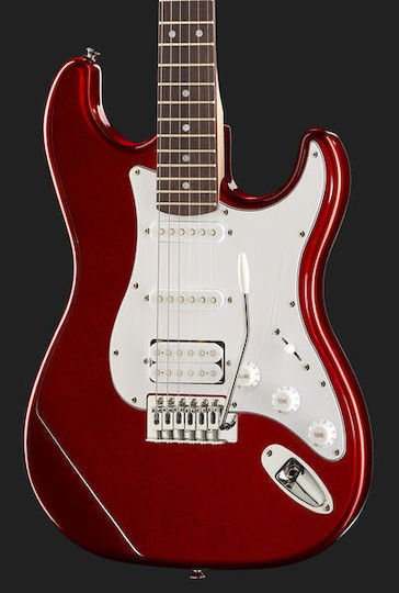 Harley Benton ST-20HSS Elektrische Gitarre Stratocaster mit HSS Tonabnehmerkonfiguration Candy Apple Red