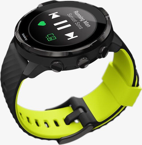 Suunto 7 50мм Водоустойчив Смарт часовник с Пулсомер (Black Lime)