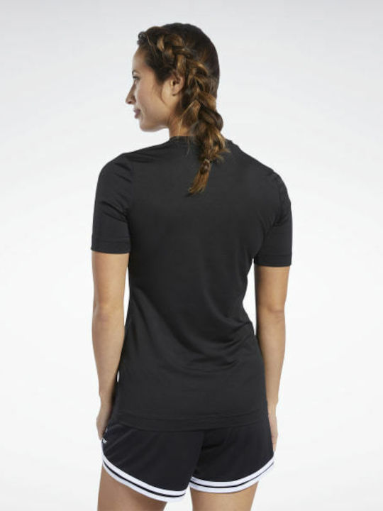 Reebok Workout Ready Supremium Αθλητικό Γυναικείο T-shirt Μαύρο