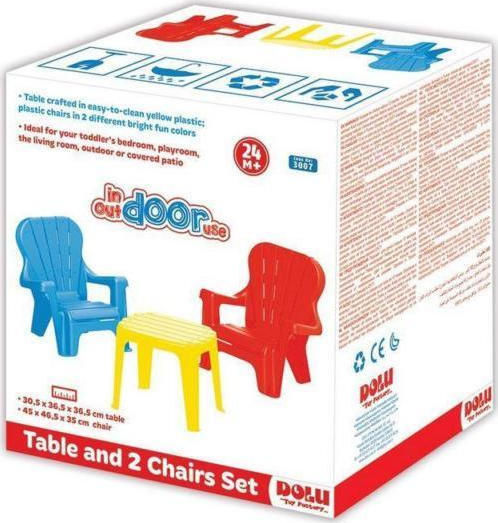 Table Kinder Tischset mit Stühlen aus Plastik Mehrfarbig Dolu