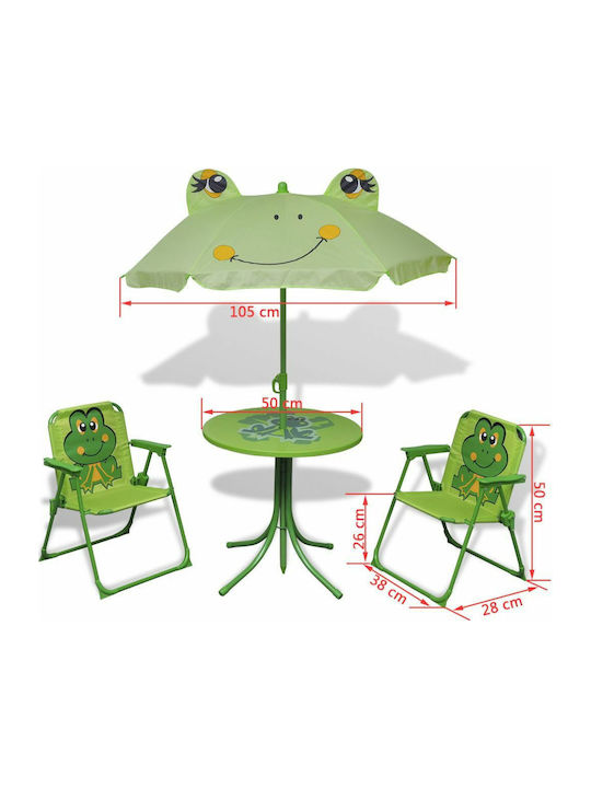 Garden Bistro Kids Table and Chairs Set Green vidaXL