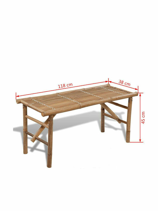 Bench Outdoor Bamboo 118x38x45cm