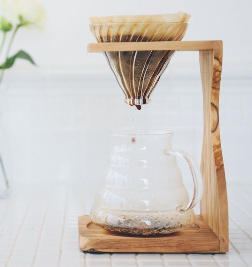 Hario V60 Olive Wood Übergießer-Set 156x160x248mm